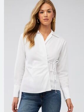 NIA eliska long sleeve shirt in white medium